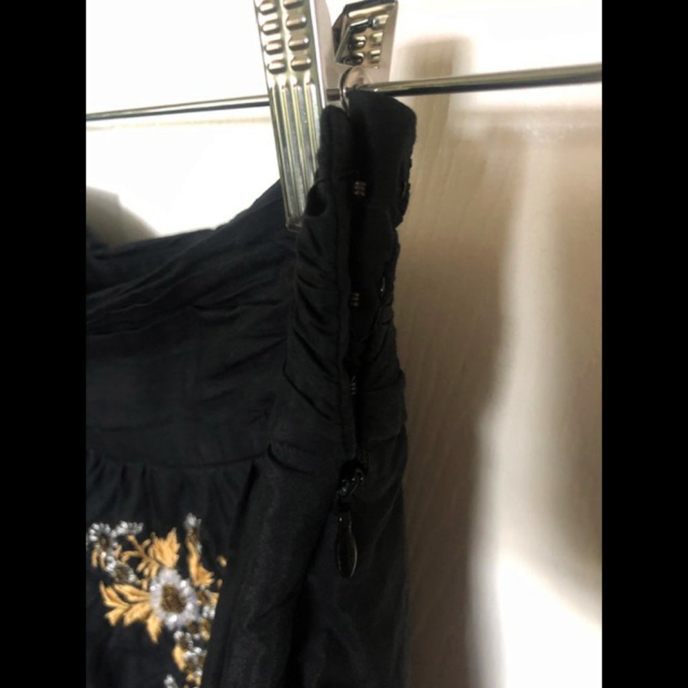 Anthropologie Odille silk beaded floral skirt - Picture 10 of 11
